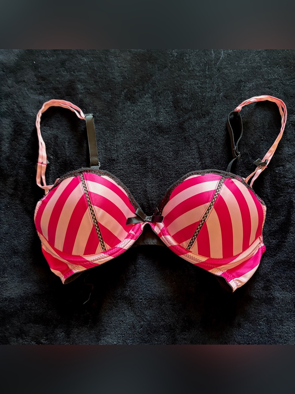 Victoria's Secret VINTAGE Sexy Little Thing Pink Striped Push-Up Bra